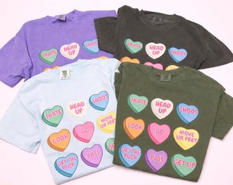 Hockey Mom Valentines Day Comfort Colors Tshirt, Hockey Mom Conversation Heart T-Shirt, lustiges Hockey-T-Shirt, Hockey-Mama-Shirt, Valentinstag
