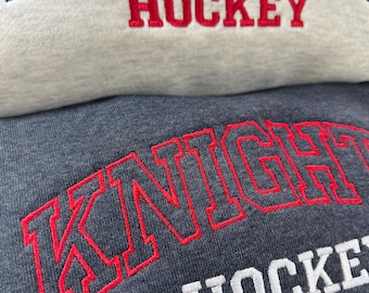 Sudadera/suéter juvenil bordado personalizado, ropa deportiva, nombre del equipo personalizado, nombre y número personalizados, cuello redondo de hockey/fútbol