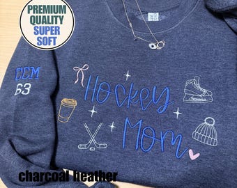 Custom Embroidered Hockey Mom Sweatshirt/Hoodie, Hockey Mom, Sports Team Apparel, Custom Name & Number/Team Color, Hockey Hoodie, Game Day