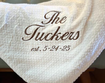 Individuelle Stickerei Decke/Überwurf, Hochzeit/Verlobung/Jubiläum Geschenk, leicht super weich, Flanell Fleece, ganzjahreszeit werfen, Wohnkultur