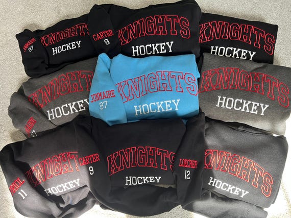 Custom Sport Embroidered Sweatshirt/Hoodie, Hockey Mom Sweatshirt, Custom Team Name, Custom Name and Number, Hockey/Soccer Hoodie, Game Day