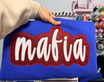 Besticktes Buffalo Mafia Sweatshirt/Hoodie, Buffalo Football Crewneck, Geschenk für Buffalo Fussball Fans