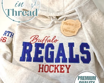 Custom Team Spirit Liquid Satin Applique Embroidered Sweatshirt/Hoodie, Team Spirit wear, Custom Name/Number, Hockey/Soccer Hoodie, Game Day