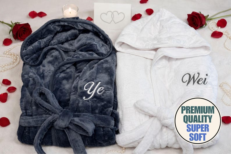 Ye Robe Embroidered Custom Luxury Robe, Super Soft Premium Quality Fleece Robe ...