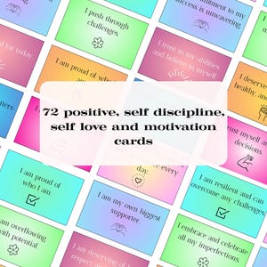 72 cartes d'affirmations à imprimer – Jeu d'affirmations positives, cartes sur les soins personnels, citations sur la pleine conscience, soutien à la santé mentale, téléchargement immédiat