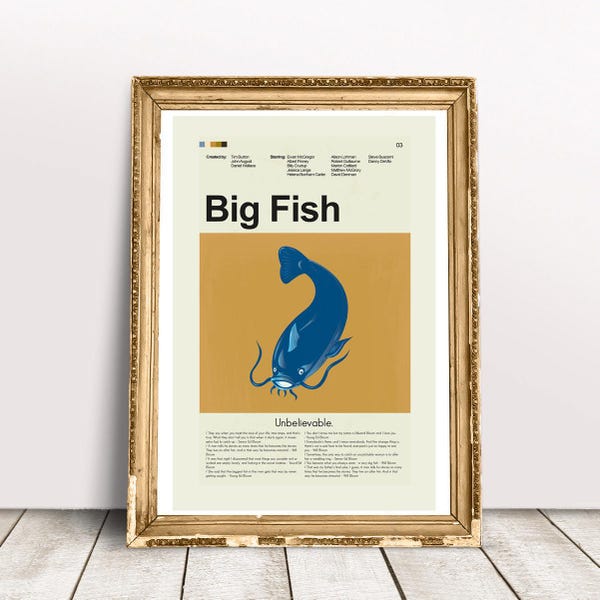 Big Fish Inspired Mid-Century Modern Print | 12"x18" or 18"x24" Print only