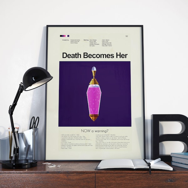 Death Becomes Her Inspired Mid-Century Modern Print | 12"x18" or 18"x24" Print only