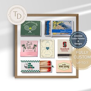 Custom Matchbox Art | Wedding Gifts | Vintage Matchbooks Prints | Minimalist Wall Decor | Large Digital Matches Print | Newlyweds Gift