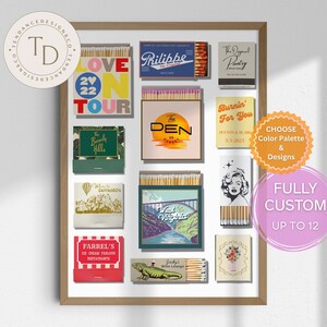 Custom Matchbook Art | Personalized Gift | Vintage Matchbox Print | Customized Wall Decor | Unique Anniversary Gift | For Boyfriend