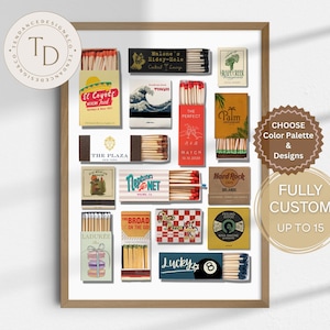 Custom Matchbook Art | Personalised Gift | Matchbox Poster Prints | Trendy Match Box Portrait | Valentine Gifts | For Husband | For Wife