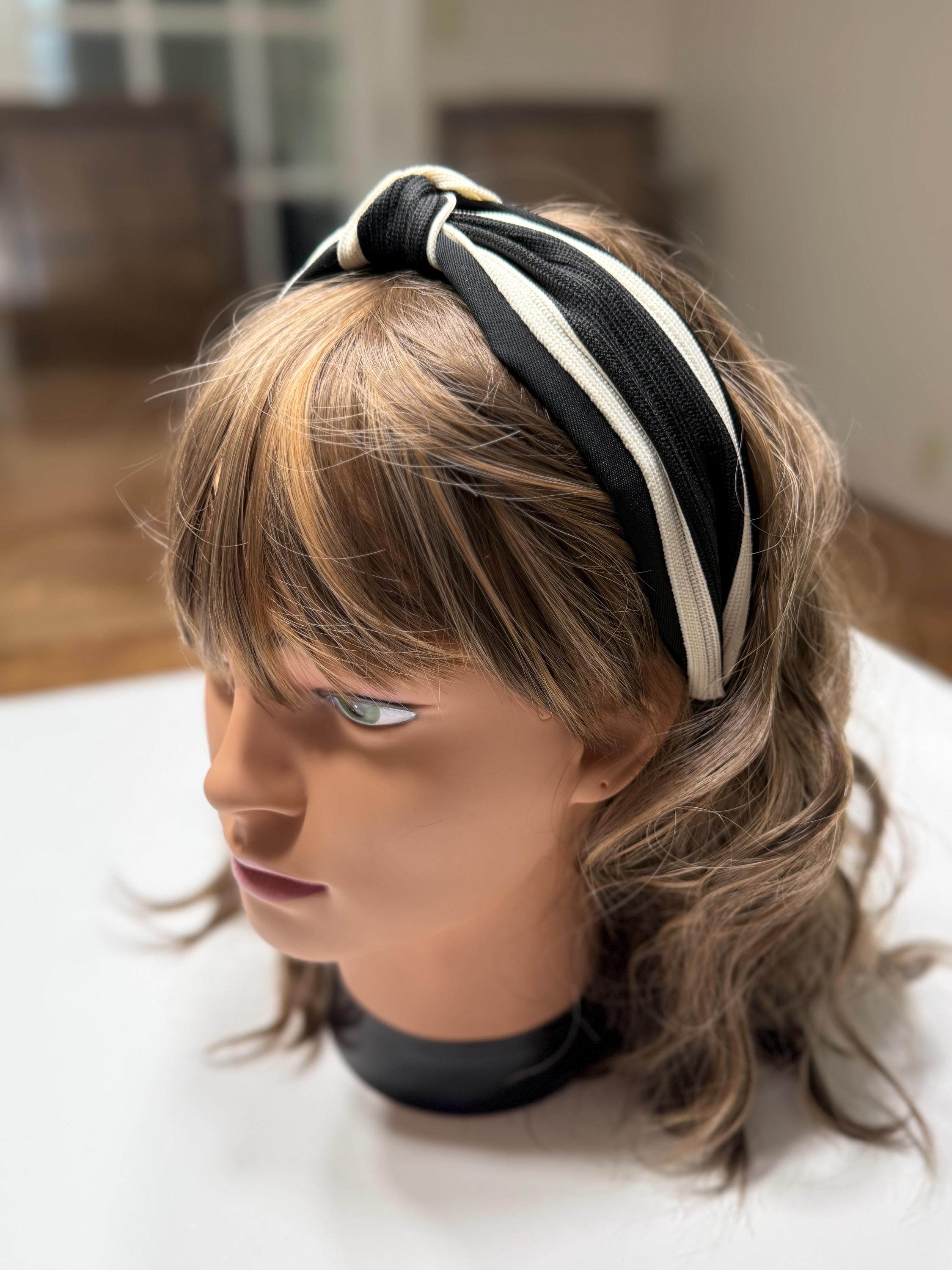 3 Vintage Cross Knotted Headband Set: Brown Black Khaki - Etsy