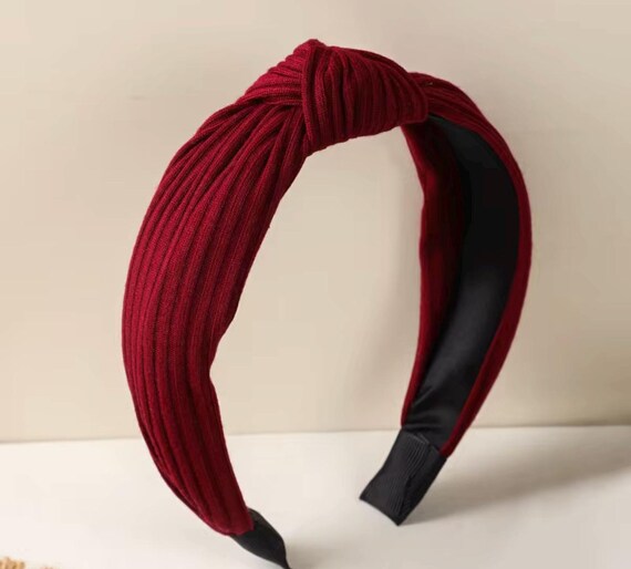 4 Headband Wide Cloth Stripes Knot Mix Solid Color Bundle  display picture 1