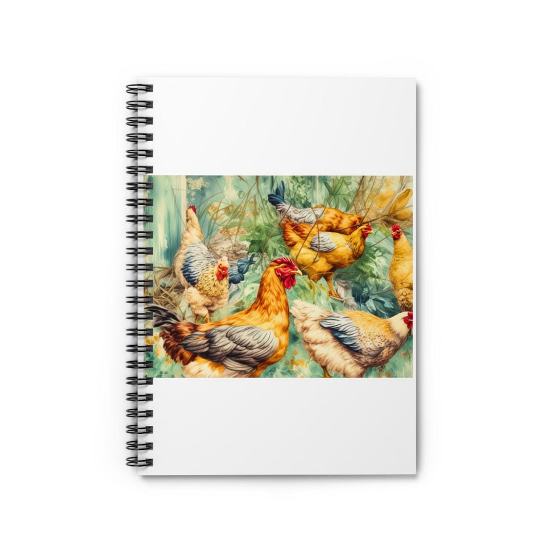 Colorful Chicken Themed Spiral Notebook - Perfect for Farmhouse Decor ...