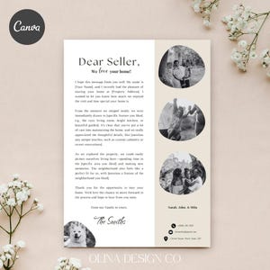 Plantilla de carta de oferta de vivienda personalizable: plantilla editable de Canva para compradores de bienes raíces, carta personalizada para el vendedor, descarga instantánea