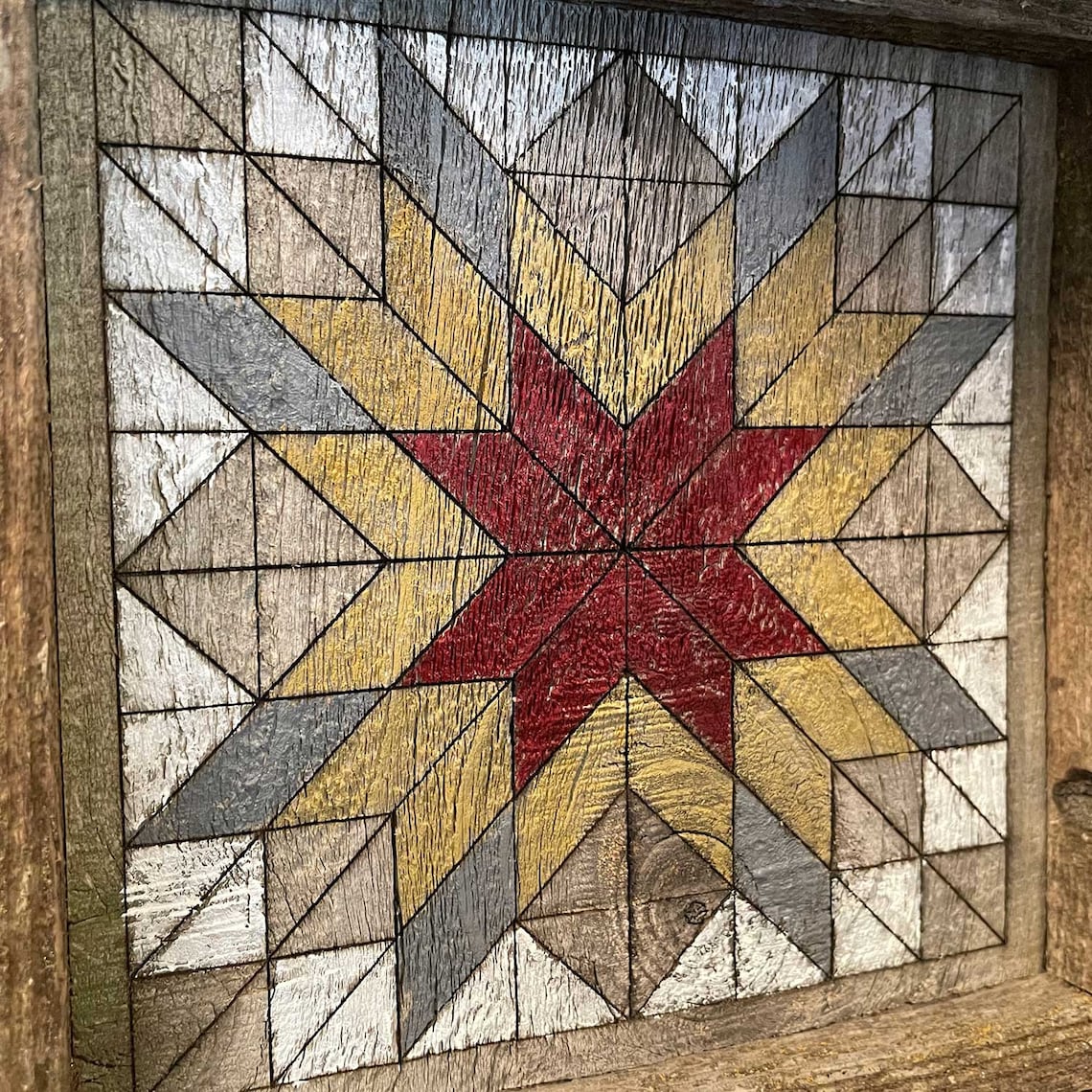 Wooden Quilt Blockredsmall 6.5x6.5 Reclaimed Wood Quilt Rustic Decor