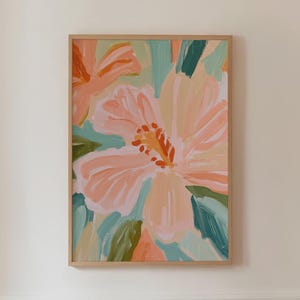 Tropical Art Print Flower Wall Art Colourful Floral Printable A1 Digital Download Boho Printable Wall Art (Digital Download)