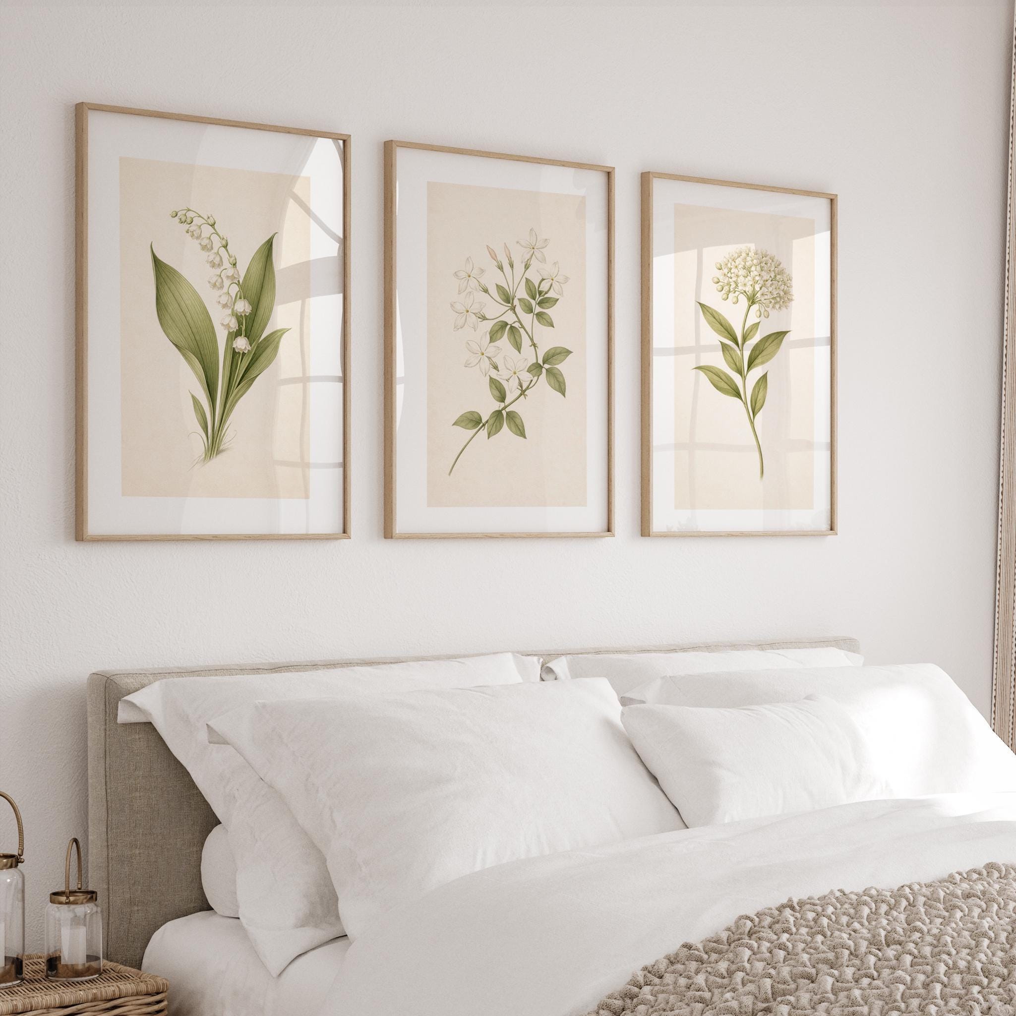 Vintage Botanical Print Set of 3 Botanical Illustration Neutral ...