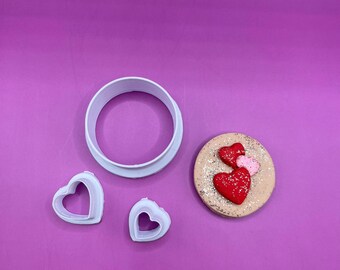 Polymer Clay Cutters Set- Valentines Heart Pillsbury Cookie Clay Cutters (multiple pieces)