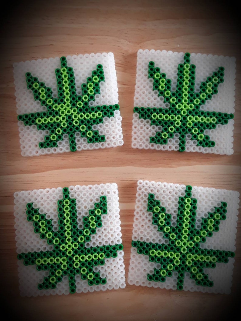Perler bead coasters Etsy