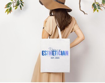 Esthéticienne Est. Sac fourre-tout, cadeaux de remise des diplômes esthéticienne, trousse d'esthéticienne personnalisée, fourre-tout esthéticienne, sac fourre-tout soins de la peau, cadeaux pour femme