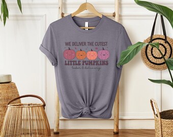 Halloween Holiday Nurse Top, We Deliver Little Pumpkins Shirt, Labor and Delivery Nurse T-shirt, OB Doctor Tshirt, Halloween Pediatric Nurse