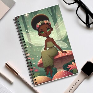 Whimsical Fairy Spiral Journal, Enchanted Notebook for Dreamers, Gift for Writers, Nature Lovers, Magical Fairy Decor