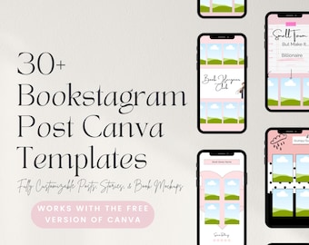 The Romance Bookstagram Bundle 30 Editable Canva Templates  10 Flatlay Mockups