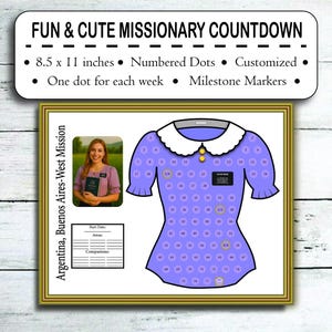 Cuenta regresiva para la misión en casa, Cuenta regresiva para la misión SUD, Misión de los Santos de los Últimos Días, Hermana misionera, Tamaño carta, Cuenta regresiva semanal para la misión