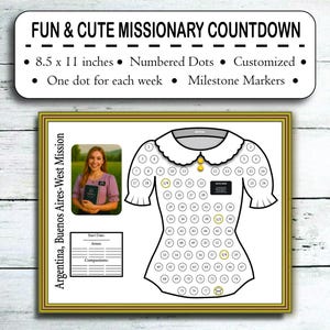 Cuenta regresiva para la misión en casa, Cuenta regresiva para la misión SUD, Misión de los Santos de los Últimos Días, Hermana misionera, Tamaño carta, Cuenta regresiva semanal para la misión