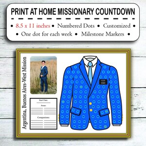 Print at Home Mission Countdown, LDS Mission Countdown, Latter Day Saint Mission, Mission Countdown, Letter Size, Weekly Mission Countdown