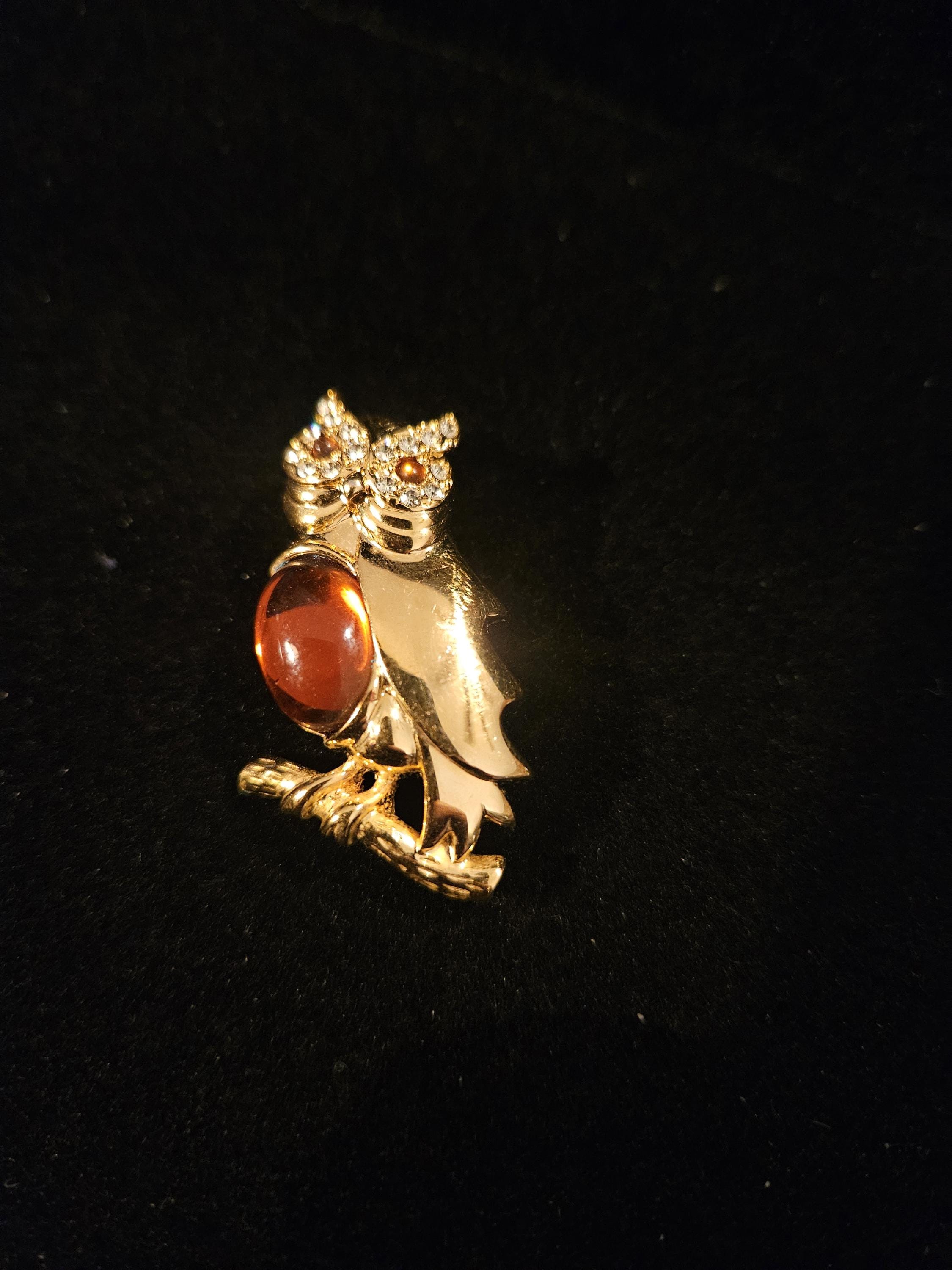 Vintage Monet owl brooch.