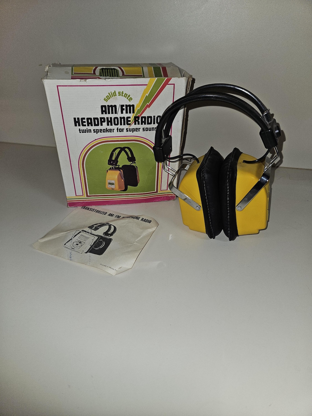 Vintage AM/FM Radio Headset With Box. Works! - Etsy