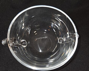 Tiffany & Co. Clear Glass Double Handle Bowl.