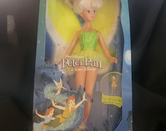 Used 1993 Mattel Disney Peter Pan "Flying" Tinkerbell Doll.