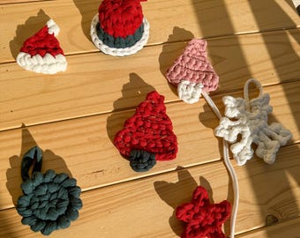 Christmas Crochet Ornaments Pattern Set: Tree, Bell, Star, Wreath, Snowflake (PDF)