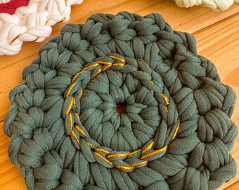 Crochet Coaster Pattern, Textured T-Shirt Yarn, Beginner Friendly (PDF)