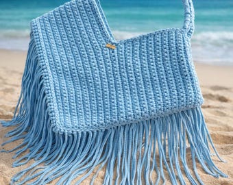 Salsa Fringe Bag Crochet Pattern | Fringe Bag Pattern | T-Shirt Yarn Bag | Video Supported Crochet Pattern (PDF)