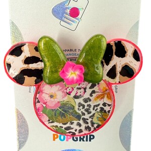 Tropical leopard mouse head phone grip