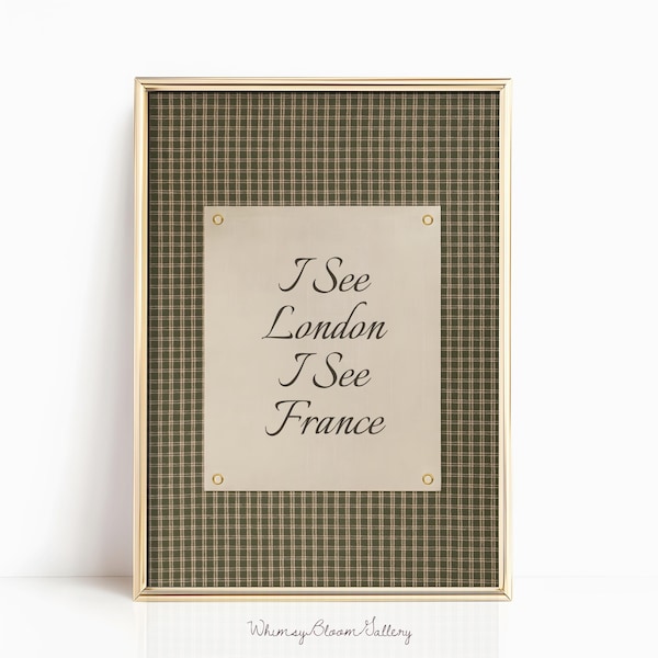 Impresión tipográfica "Veo Londres, veo Francia", póster estético para el hogar ecológico, decoración divertida para el baño, cita original para apartamentos de adolescentes.