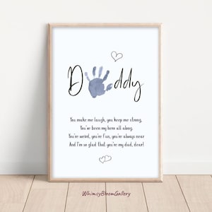 Pôster com poema de papai, primeiro presente de Dia dos Pais da filha, decoração de piada de pai, presente engraçado, ideia de arte de parede, impressão de bebê, filho, papai