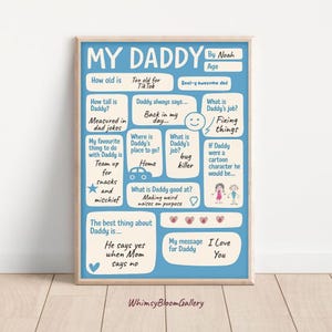 Cartaz de escrita do meu pai, presente de filho para filha no dia dos pais, planilhas divertidas para jardim de infância, prática de caligrafia, decoração de piadas para novos pais