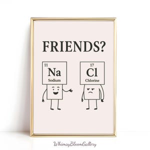 Vrienden organische chemie poster, grappige wetenschap klas decor ideeën, periodiek afdrukken, scheikunde leraar cadeau voor scheikundige scheikunde lab kunst