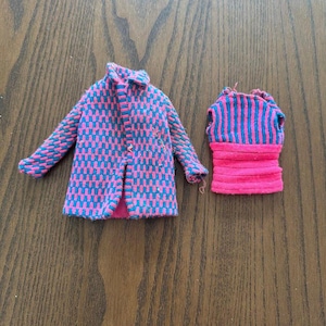 Vintage Francie Doll Clothes – Mod, Mod, Francie #1215 (1967–1968) Partial Set – Coat & Top Only – Barbie’s Cousin by Mattel