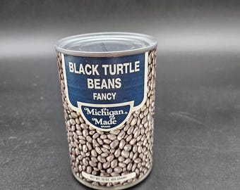 Michigan Made Black Turtle Beans Can – Vintage Pantry Decor Prop