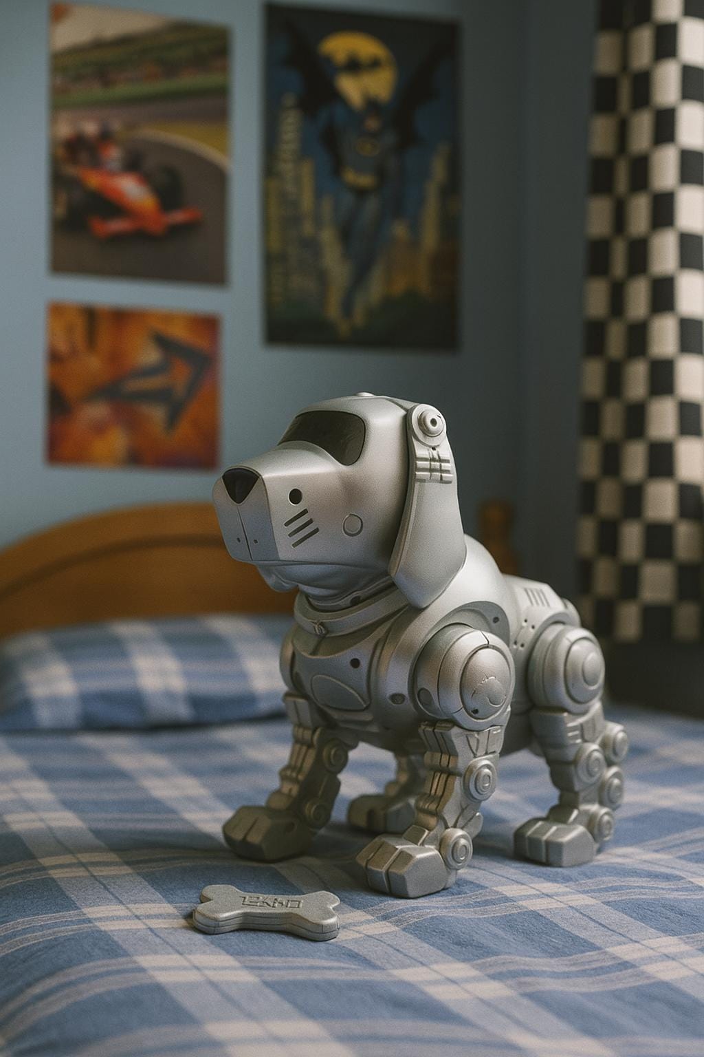 ヴィンテージ テクノ ロボット子犬用おもちゃ – シルバー