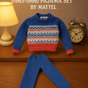 Vintage Ken Doll Outfit – “Off to Bed” #1413 (1965–1966) Pajama Set by Mattel (see all photos)