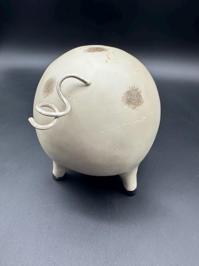 ヴィンテージ陶器製豚の置物 – 手描きの農家風装飾、1980年代 - Etsy 日本