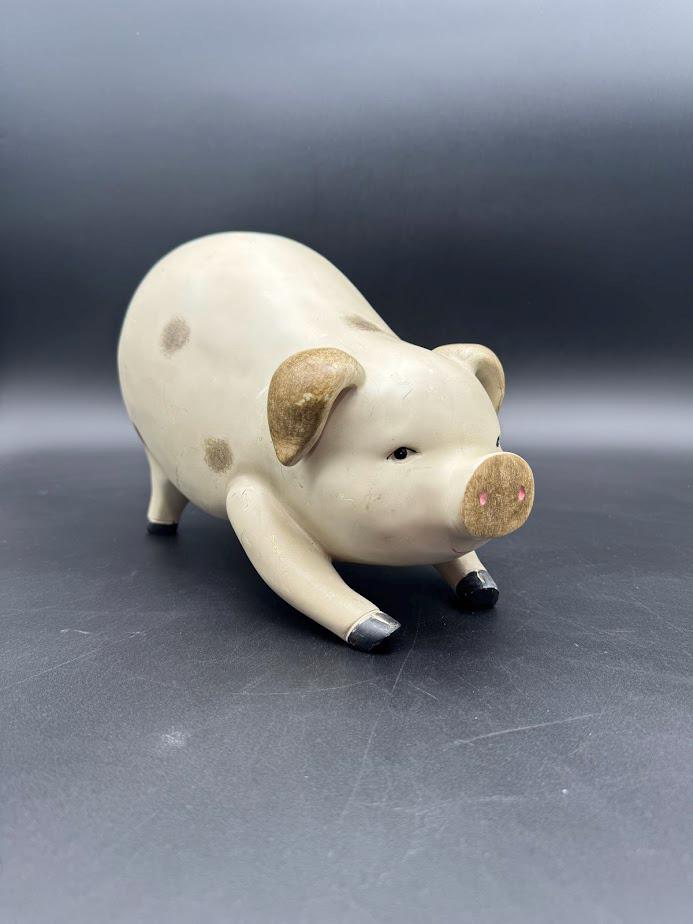 ヴィンテージ陶器製豚の置物 – 手描きの農家風装飾、1980年代 - Etsy 日本