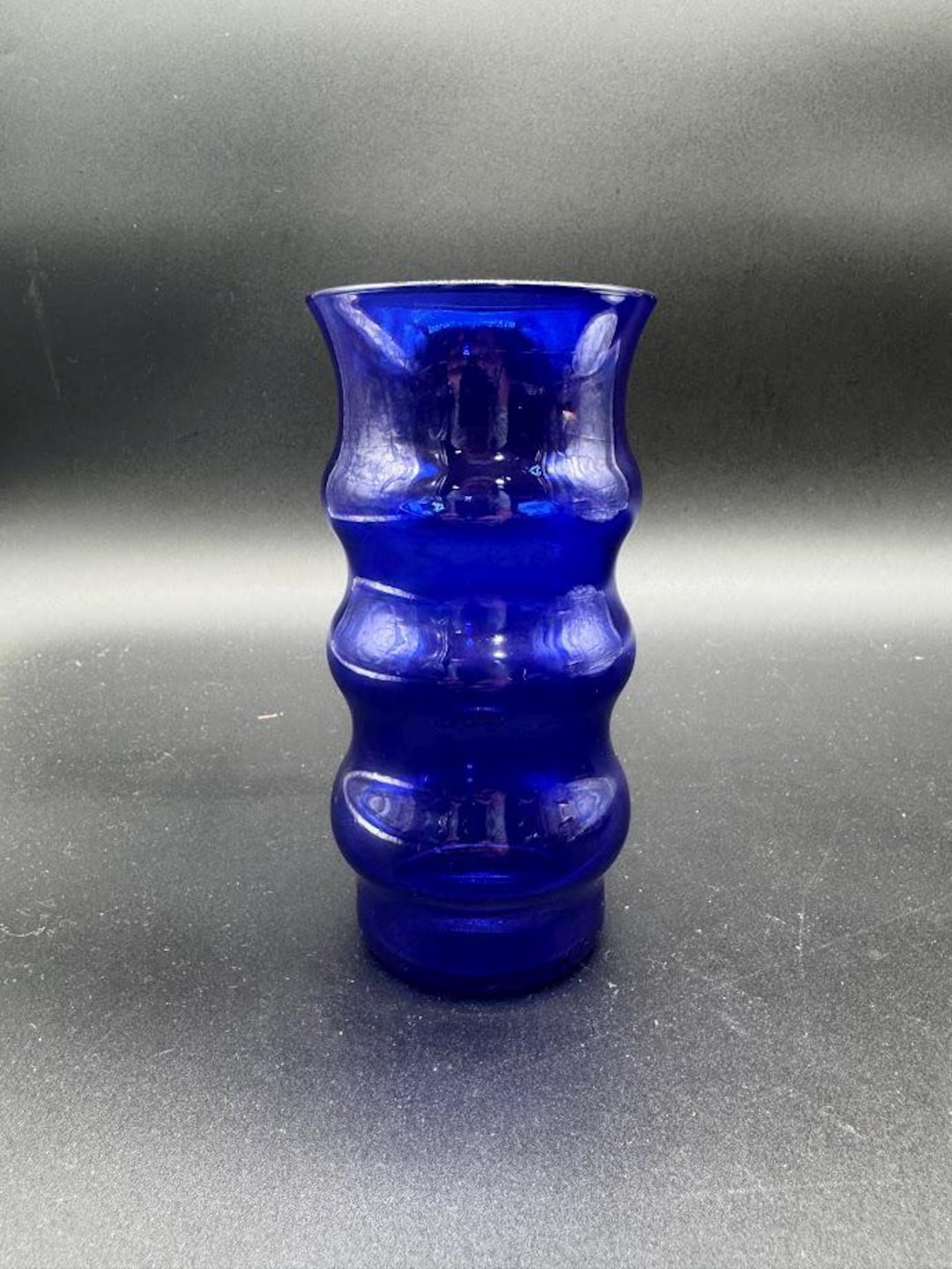 Vintage Cobalt Blue Glass Vase – Wavy Mid Century Modern Style – 1960s ...