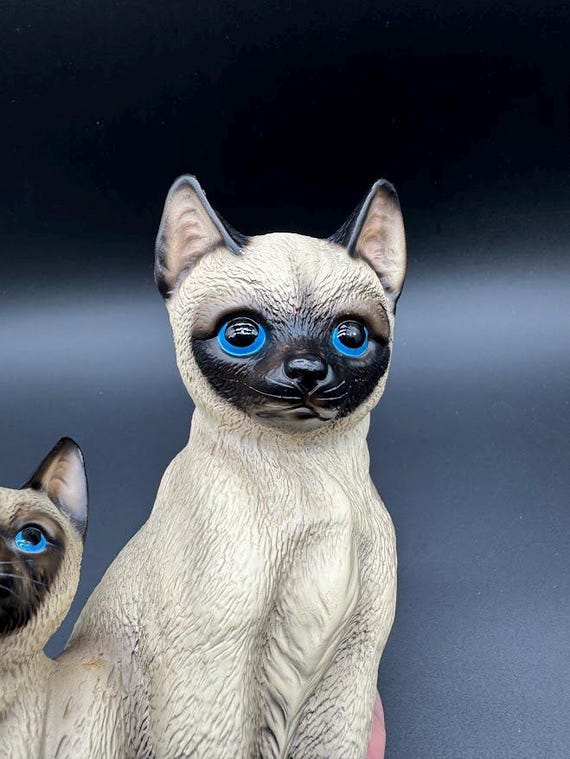 アメリカ80年代　大きな瞳が可愛い過ぎる優雅なシャム猫の陶器 アメリカ80年代 大きな瞳が可愛い過ぎる優雅なシャム猫の陶器